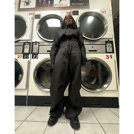 Pantalon Baggy taille haute sans poche