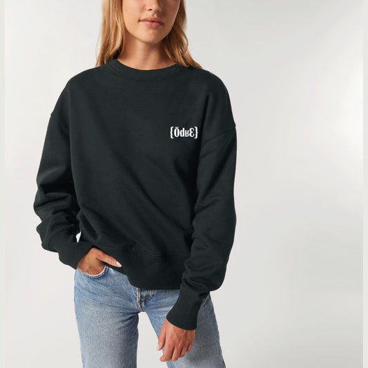 UNISEX Odr3 Paris black sweatshirt with printed logo on chest