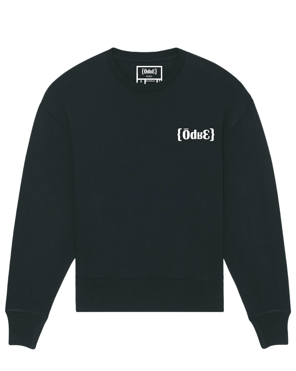Sweatshirt UNISEX Odr3 Paris noir avec logo imprimé poitrine